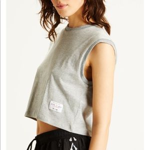 Adam Selman Sport Cropped Muscle Tee in Grey